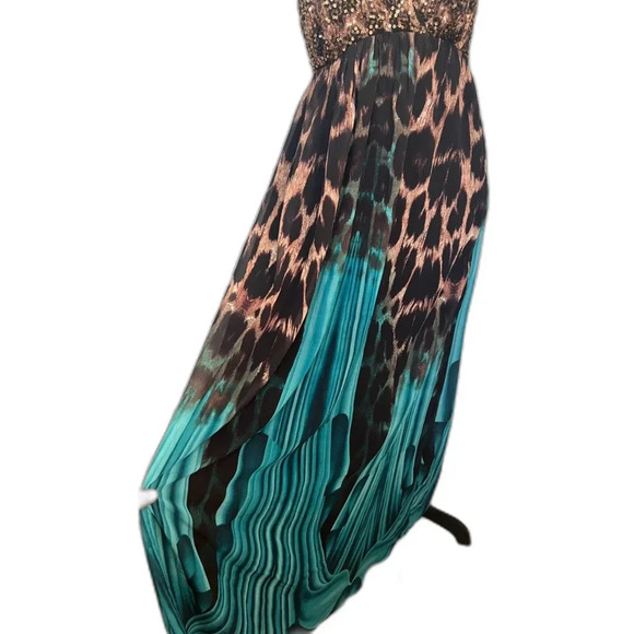 Boston Proper Women's Animal Print Sequin Halter Maxi Dress Size Small - Picture 5 of 8